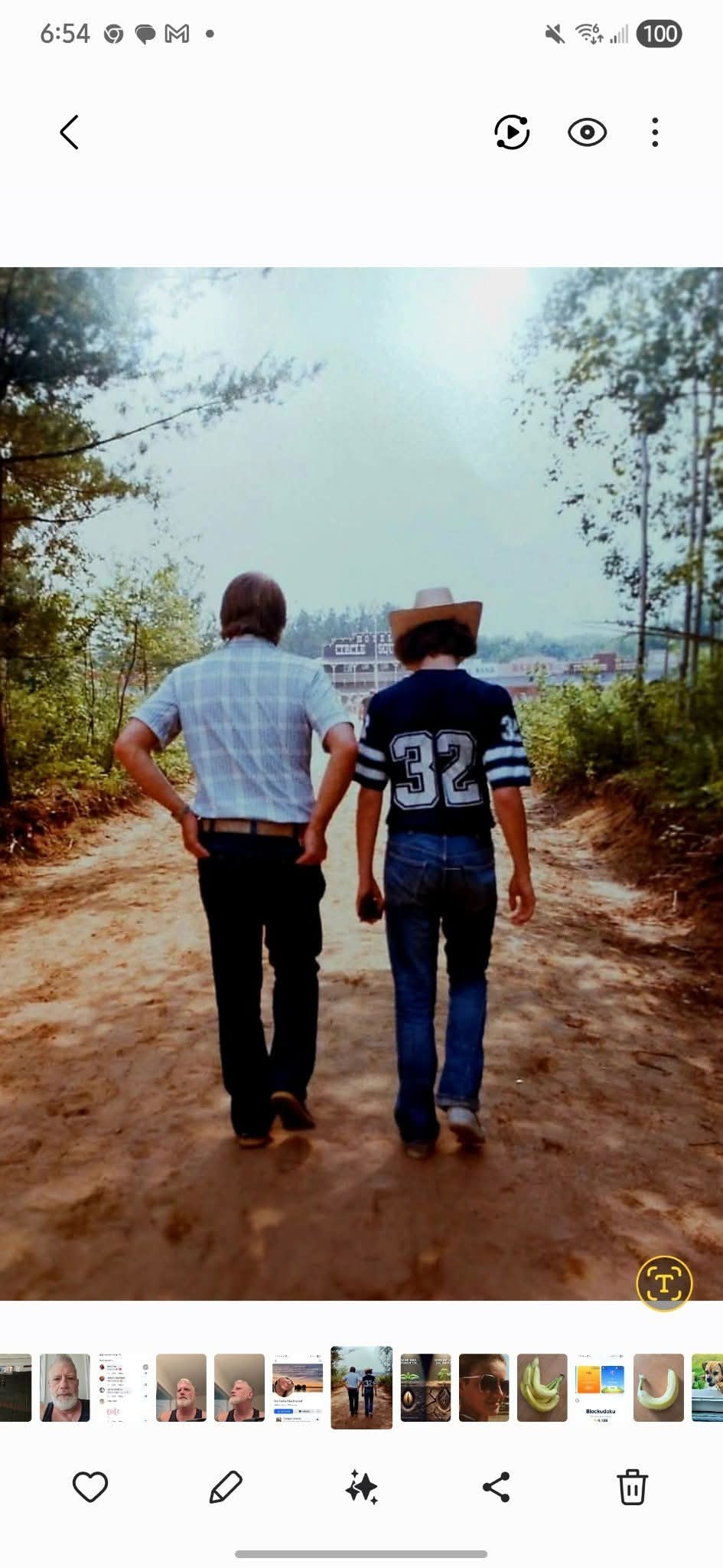 John walking with his father